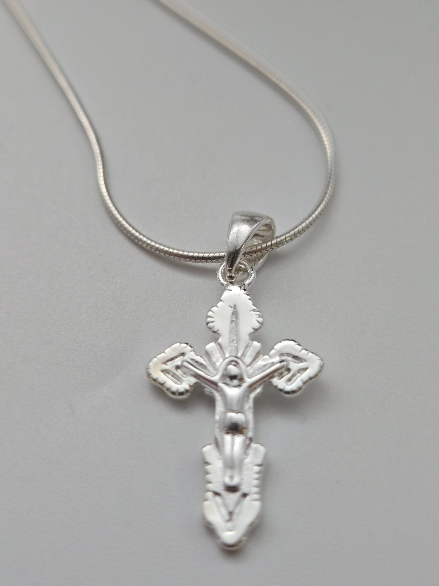 JRL32 - classic 925 silver cross with Jesus - Christian Crafts