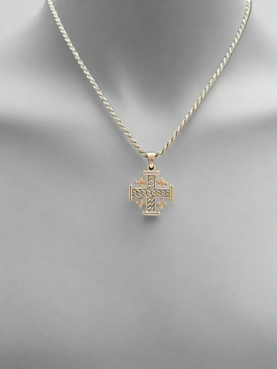 JRL8 - unique rope style Jerusalem cross - Christian Crafts