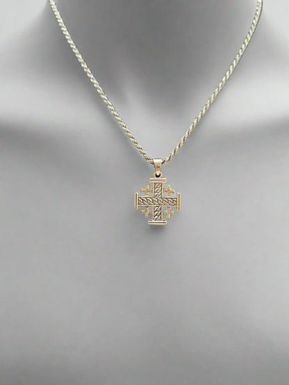 JRL8 - unique rope style Jerusalem cross - Christian Crafts