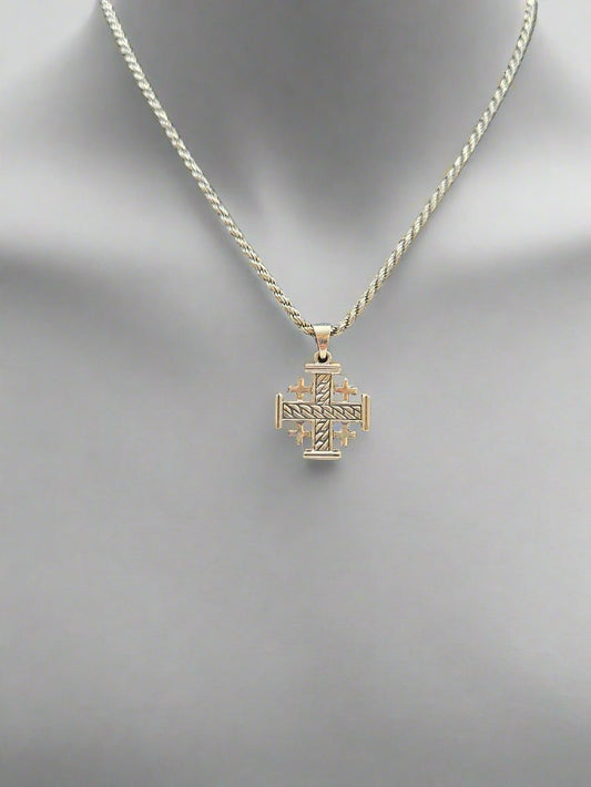 JRL8 - unique rope style Jerusalem cross - Christian Crafts