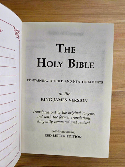 King James Bible with Handcrafted Holy Land Olive Wood Cover - Christian Crafts