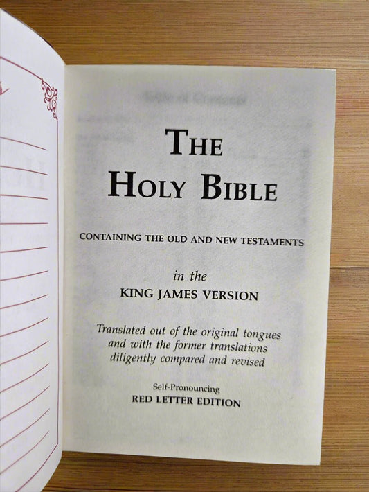 King James Bible with Handcrafted Holy Land Olive Wood Cover - Christian Crafts