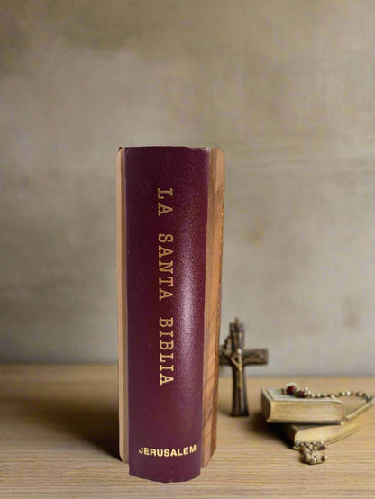 La Santa Biblia: Olive Wood Spanish Holy Bible from Jerusalem - Christian Crafts