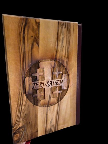 La Santa Biblia: Olive Wood Spanish Holy Bible from Jerusalem - Christian Crafts