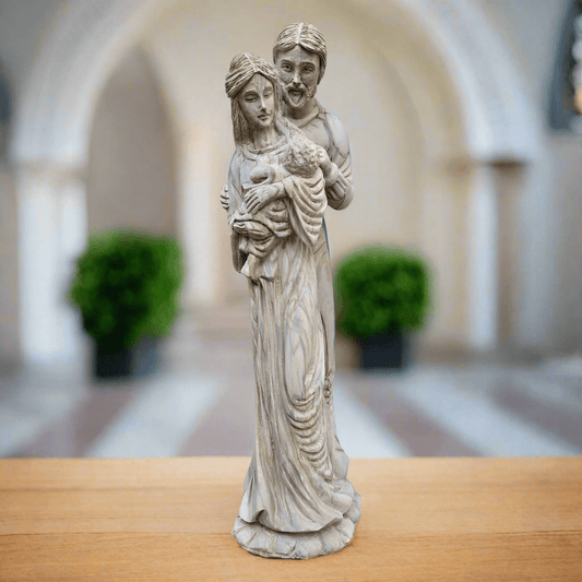 Masterpiece Olive Wood Holy Family Sculpture — Limited - Edition Hand - Carved Statue - Christian Crafts