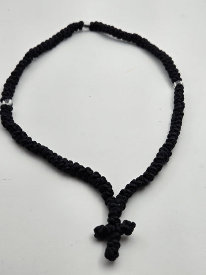 Monastery Wool Prayer Rope Rosary — 100 Hand - Knotted Beads - Christian Crafts