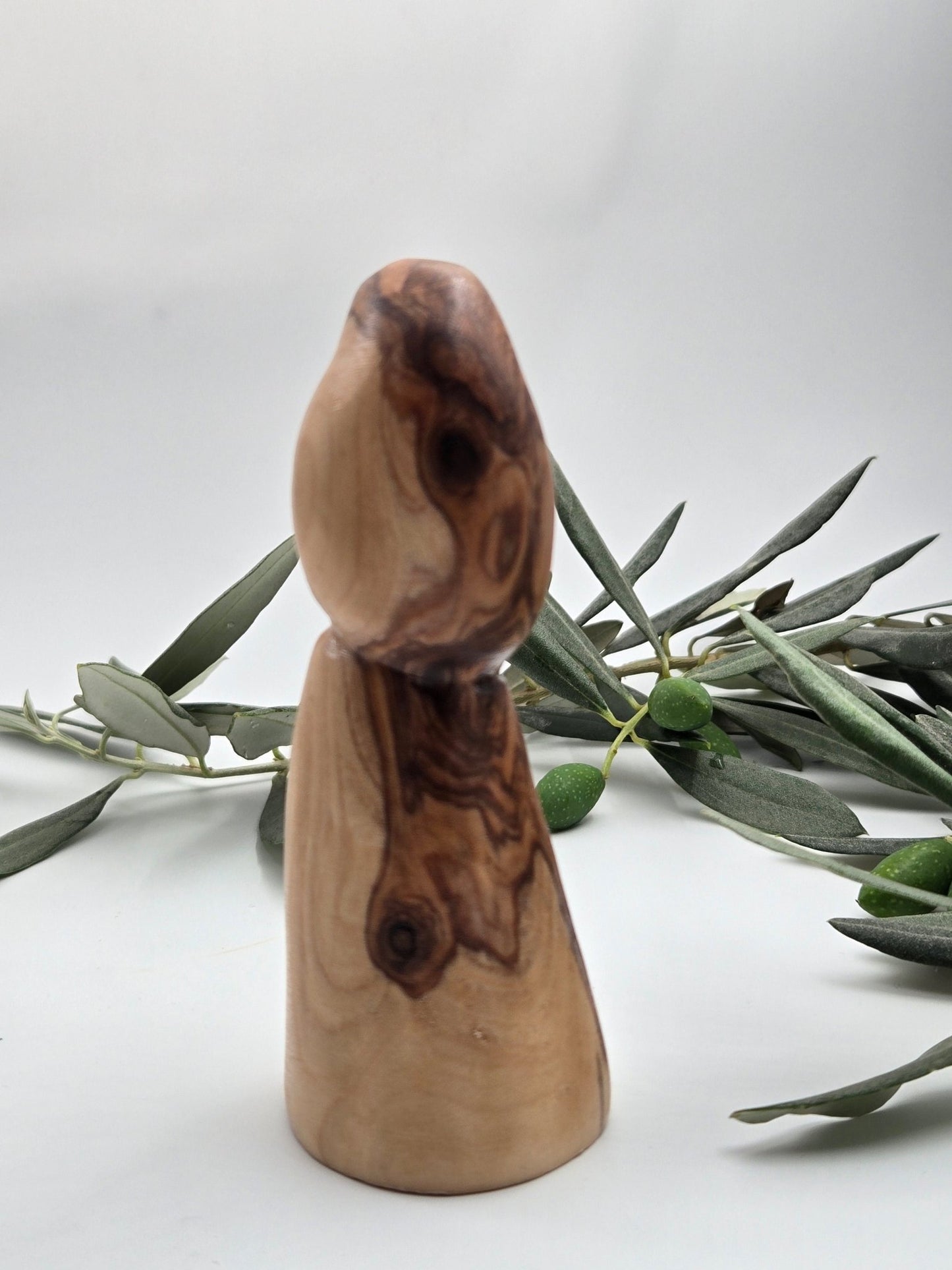 Olive Wood Holy Land Trio – Abstract Madonna & Child, St. Joseph & Jerusalem Cross (3 - Piece Set) - Bundle