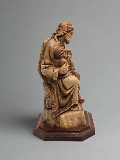Olive Wood 'Jesus Blesses the Children' Holy Land Figurine - Christian Crafts