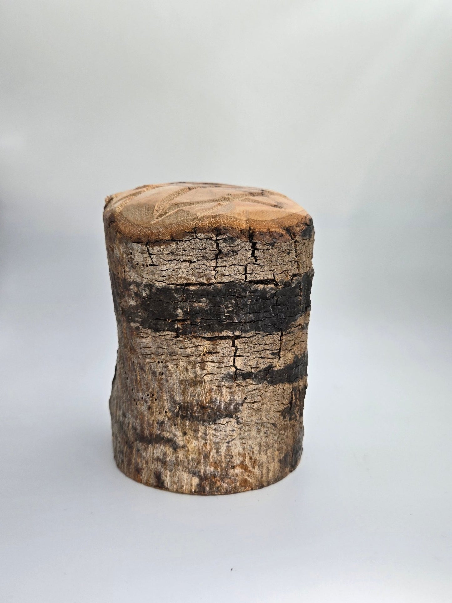 Olive Wood Nativity Cave Sculpture — Rustic Bark Crèche - Christian Crafts