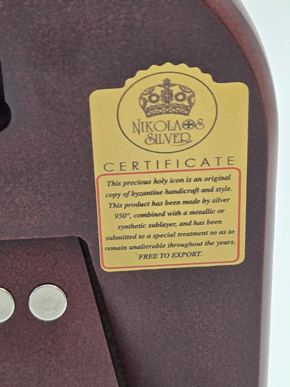 Our Lady of Sorrows Icon - Olive Wood & Silver - Christian Crafts