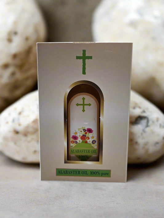 Sacred Alabaster Anointing Oil (100ml - 3.4 fl oz) - Holy Land Collection (Large Size - Multi use) - Christian Crafts