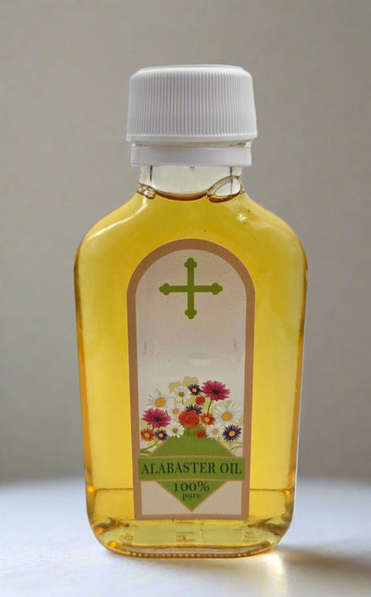 Sacred Alabaster Anointing Oil (100ml - 3.4 fl oz) - Holy Land Collection (Large Size - Multi use) - Christian Crafts