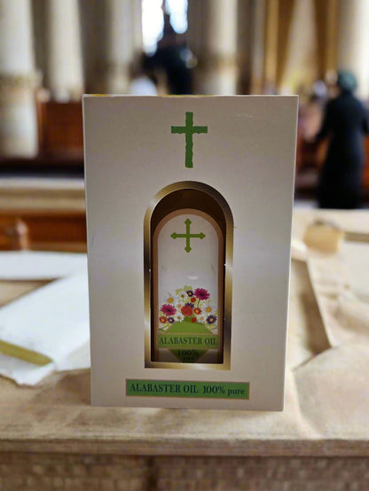 Sacred Alabaster Anointing Oil (100ml - 3.4 fl oz) - Holy Land Collection (Large Size - Multi use) - Christian Crafts