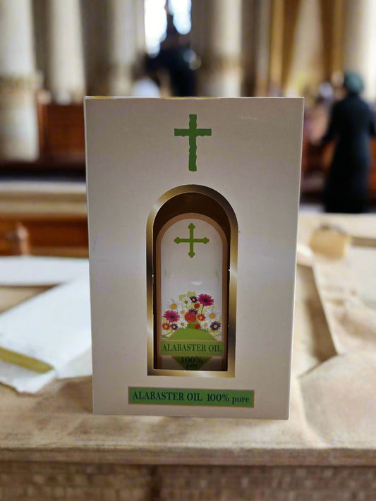 Sacred Alabaster Anointing Oil (100ml - 3.4 fl oz) - Holy Land Collection (Large Size - Multi use) - Christian Crafts