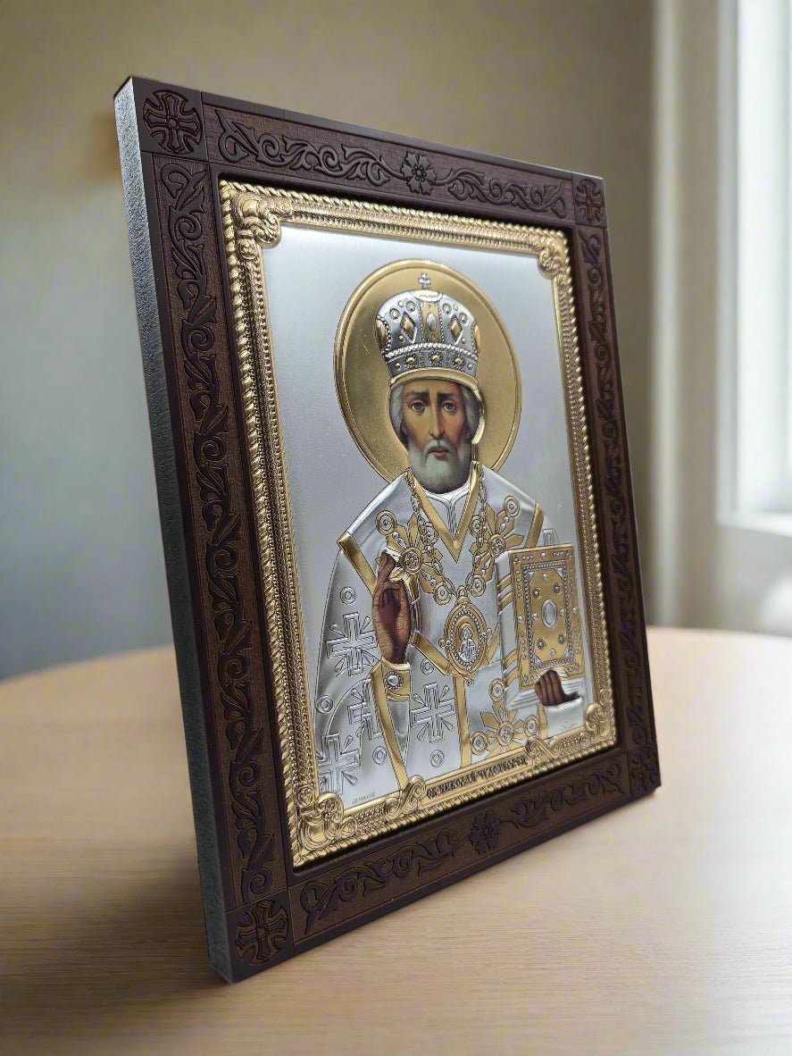 St. Nicolas Icon: Handcrafted Protection from the Holy Land - Christian Crafts