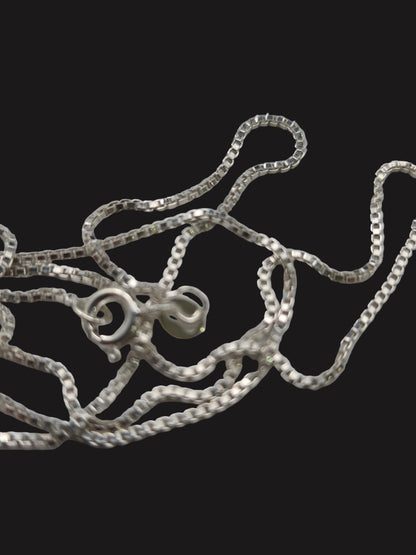 Sterling Silver Box Chain Necklace - 50cm (19.5in) Unisex Design from the Holy Land - Christian Crafts