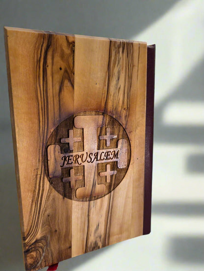The "La Sante Bible" - Olive Wood Holy Bible from the Holy Land (French) - Christian Crafts