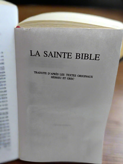 The "La Sante Bible" - Olive Wood Holy Bible from the Holy Land (French) - Christian Crafts