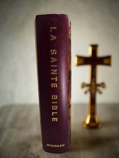 The "La Sante Bible" - Olive Wood Holy Bible from the Holy Land (French) - Christian Crafts