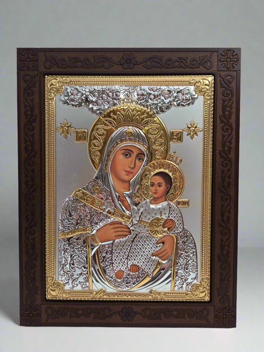 Virgin Mary of Bethlehem Icon - Handcrafted in the Holy Land - Christian Crafts