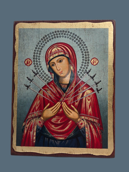 Virgin Mary Seven Sorrows Icon - Christian Crafts