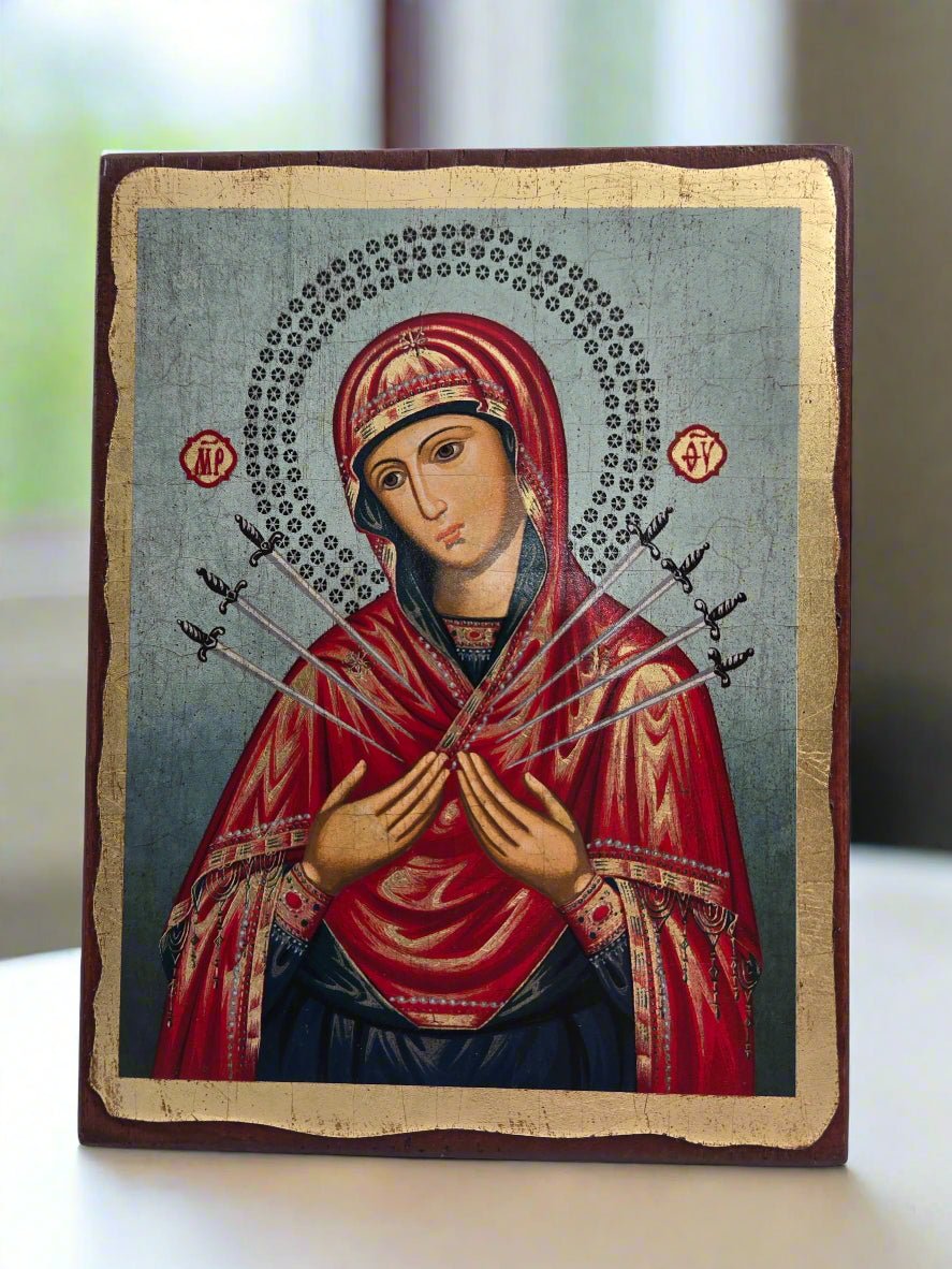 Virgin Mary Seven Sorrows Icon - Christian Crafts