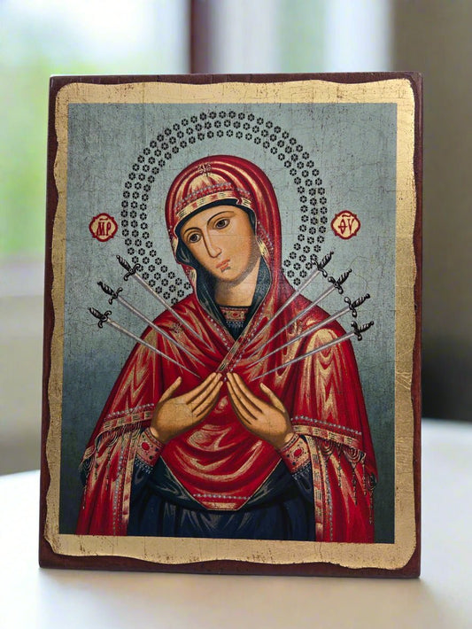 Virgin Mary Seven Sorrows Icon - Christian Crafts